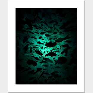 Ocean Fish Swimming in The Deep Blue Posters and Art